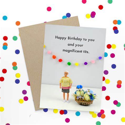 Tits Rude Birthday Card By Bold And Bright