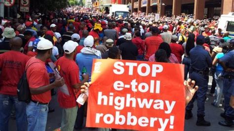 South Africans March In Mass Protest At Toll Roads Bbc News