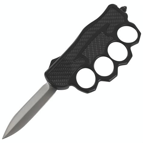 Carbon Phantom Automatic Dual Action Otf Knuckle Trench Style Knife