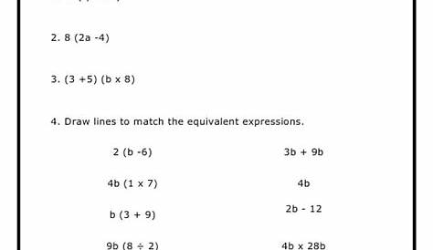 generate equivalent expressions worksheets