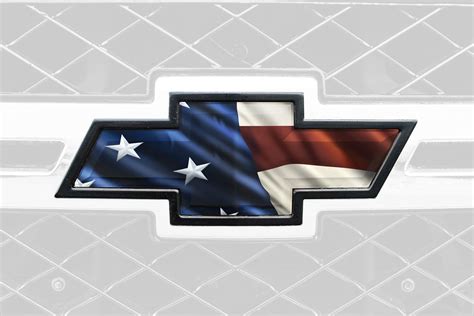 American Flag Front Bowtie Grill Tailgate Decal Overlay For Chevrolet