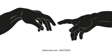 Colored human character touch arms symbol of people togetherness isolated on white. Michelangelo Hands Images, Stock Photos & Vectors ...