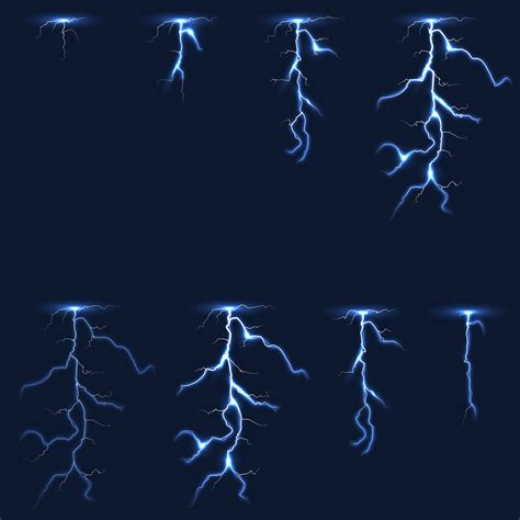 Complete working animation class/prototype below: Lightning, thunderbolt fx animation frames sprite vector ...