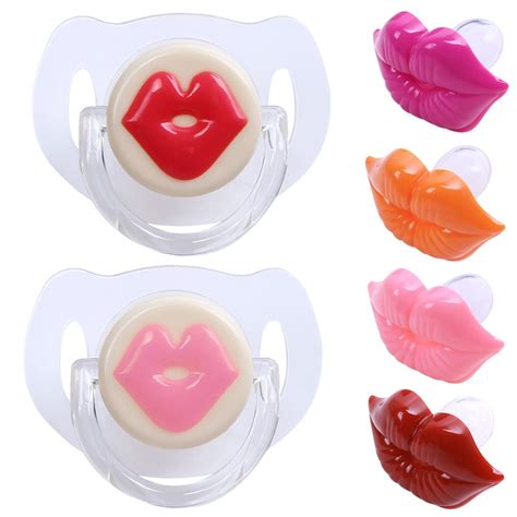 Funny Baby Pacifier New Design Kiss Mouth Joke Prank Infant