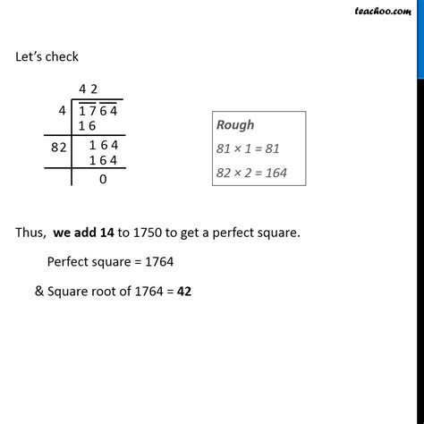 Find Least Number To Be Added To 1750 So As To Get Perfect Square