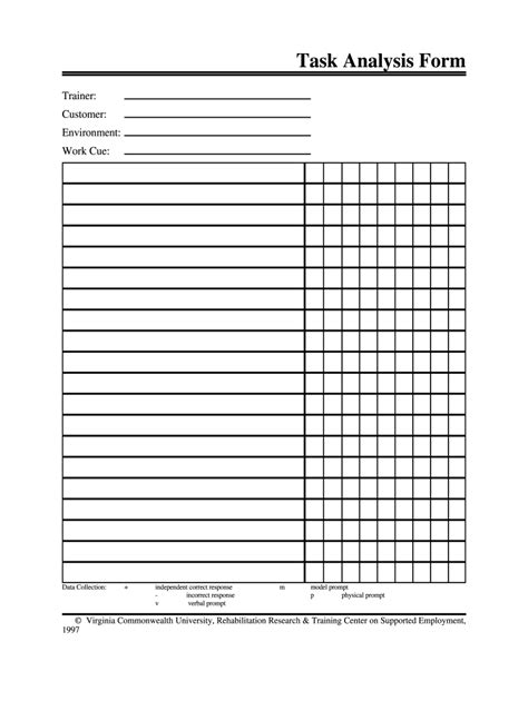 Task Analysis Template Fill Online Printable Fillable Blank