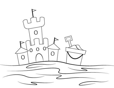 Printable Sand Castle Coloring Page