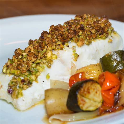Pistachio Crusted Halibut — Sweet Sour Savory