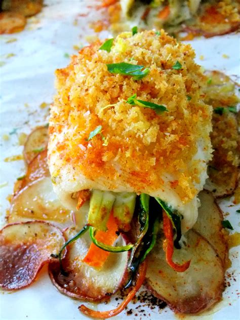 Hope you like these light and healthy fish and seafood recipes! Fish Filet Roll Ups on Shingled Red Potatoes and the ...