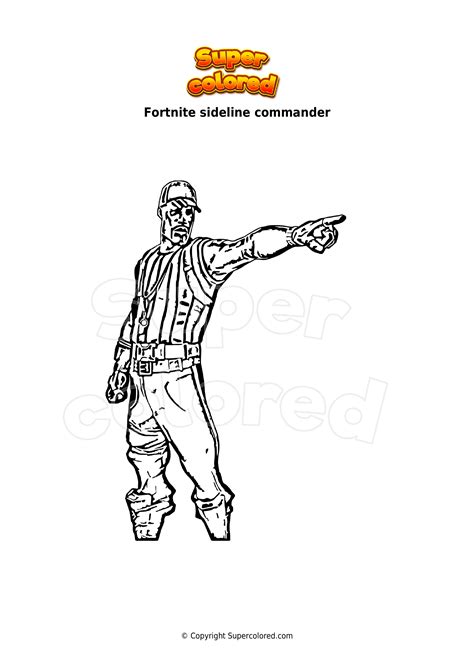 Ausmalbild Fortnite Sideline Commander