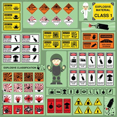 Dangerous Goods And Hazardous Materials Set Of Signs And Symbols Of