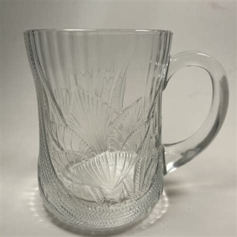 arcoroc france canterbury crocus clear embossed glass coffee tea mug cup ebay