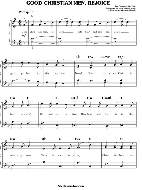 Free Printable Christian Piano Sheet Music