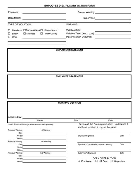 Download Disciplinary Action Form 03 Report Template Employee