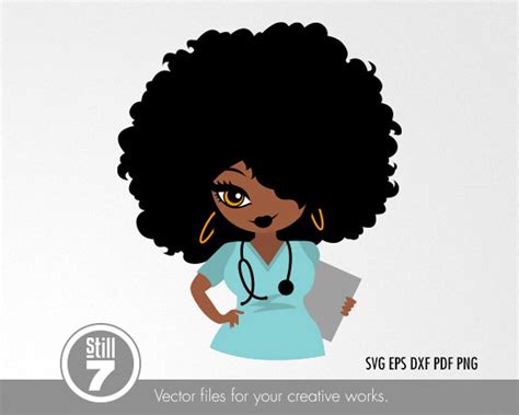 nurse svg black woman svg afro woman svg svg cutting file eps dxf pdf png etsy