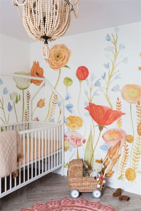 Wildflower Mural Whimsical Nursery Baby Room Design Baby Room Decor