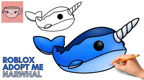 How To Draw Narwhal Adopt Me Ocean Eggs Pet Roblox Cute Step By