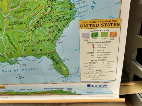 Old School Pull Down Wall Map By Nystrom Intermediate Etsy