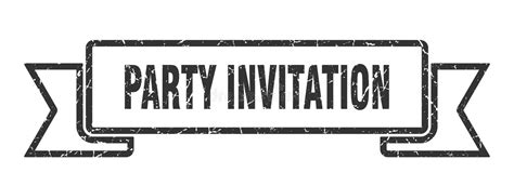 Party Invitation Ribbon Party Invitation Grunge Band Sign Stock Vector