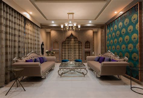 Traditional Theme Luxurious Bedrooms Living Room Designs India