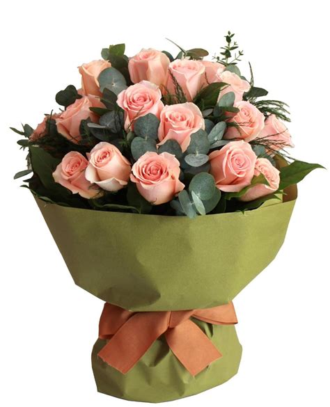 24 Peach Roses Bouquet Online T And Flowers