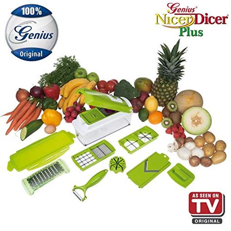Nicer Dicer Plus By Genius 13 Pieces Fruit Vegetable Slicer Food