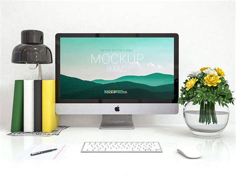Imac Mockup On Desk Psd Free Mockups Best Free Psd Mockups Apemockups