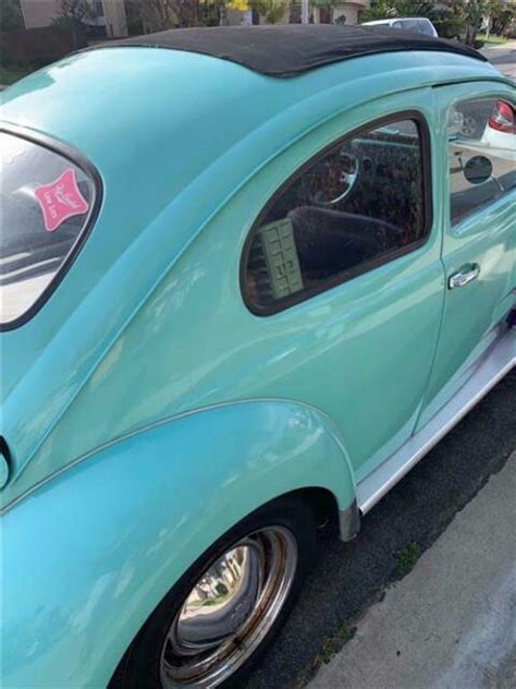 1961 Teal Blue Rag Top Volkswagen Beetle Bug Vw 61 Classic Classic