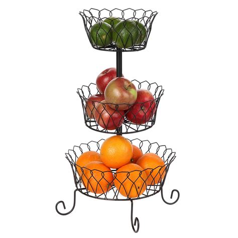 3 Tier Fruit Basket Bowl Holder Stand Kitchen Vegetables Storage
