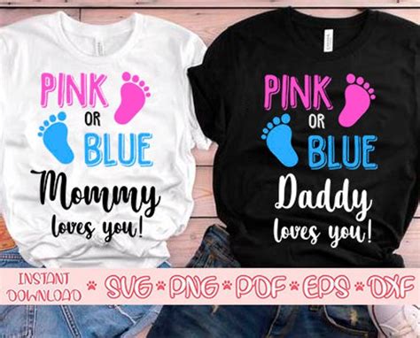 Pink Or Blue Mommy Loves You Svgdaddy Loves You Svgpink Or Etsy