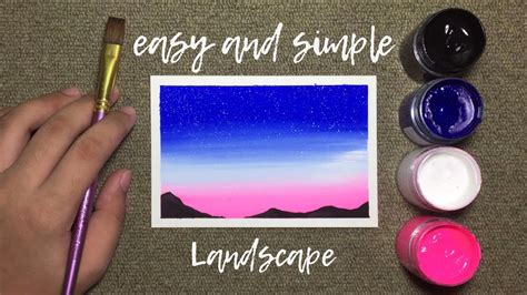 Easy And Simple Poster Color Landscape Painting For Beginners • Step