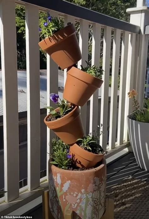 Revealed How To Create A Stunning Stacked Potted Plant Garden At Home
