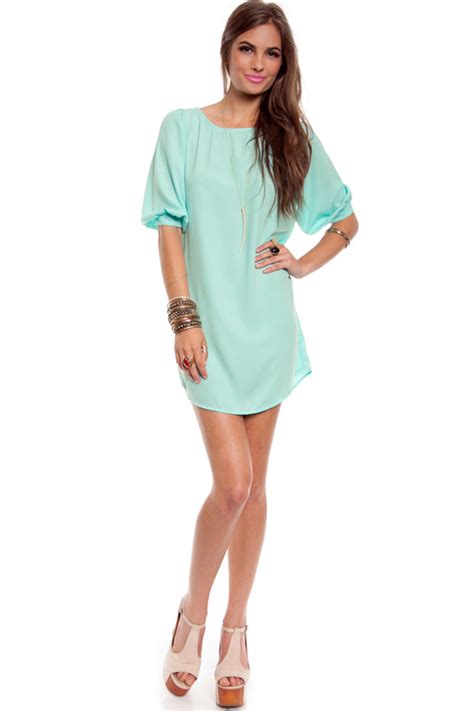 Audrey Shift Dress In Mint 50 Tobi Us