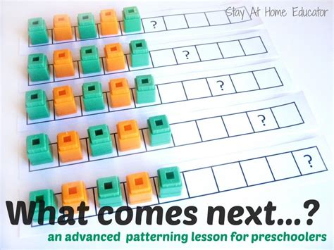 These math activities for kindergarten focus on addition and counting. What Comes Next? An Advanced Patterning Lesson For ...
