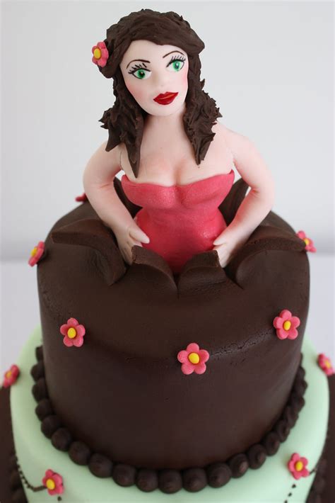 Woman Jumping Out Of A Cake Cake Close Up Of Fondant Fig Flickr