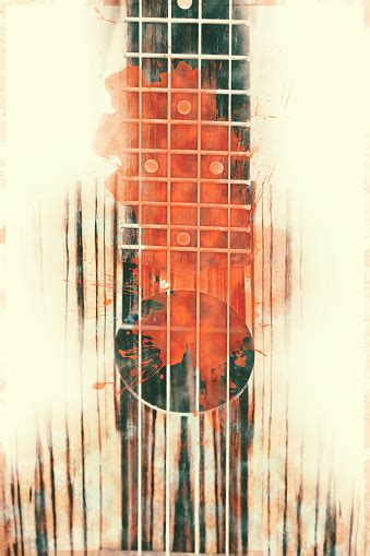 5 out of 5 stars. Abstract Beautiful Guitar In The Foreground Watercolor ...