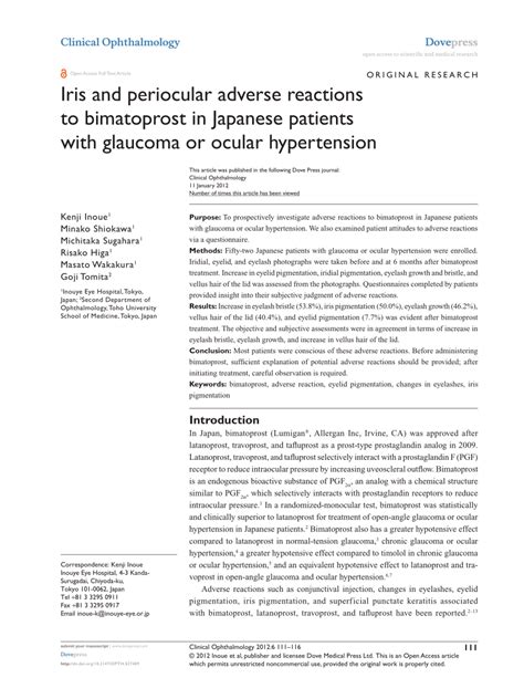 Pdf Iris And Periocular Adverse Reactions To Bimatoprost In Japanese