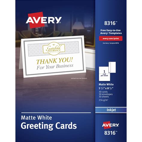 Avery 8316 Avery Half Fold Greeting Card Ave8316 Ave 8316 Office