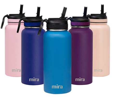 Mira 32 Oz Stainless Steel Water Bottle With Straw Lid Vacuum