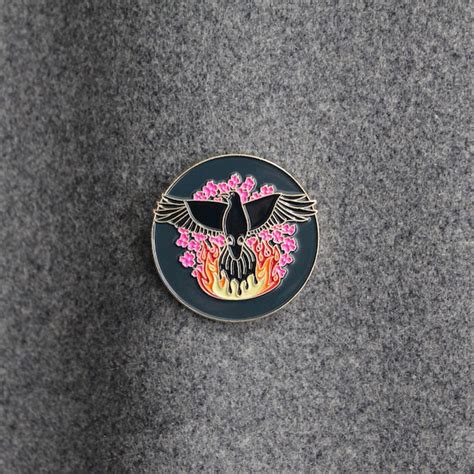 Raven Enamel Pin Etsy