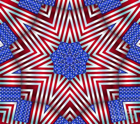 American Flag Kaleidoscope 3 Digital Art By Chandra Nyleen