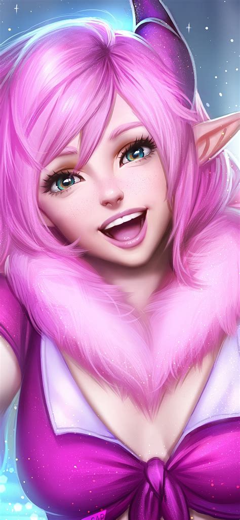 Download 1125x2436 Wallpaper Pink Hair Elf Girl Smile