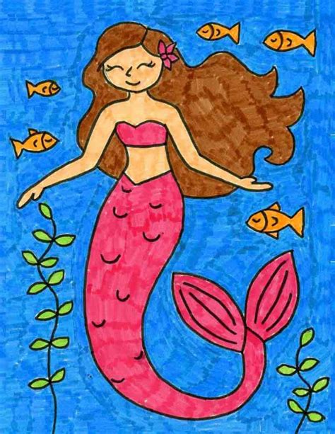 Mermaid Drawing Tutorial Mermaid Drawings Mermaid Art Mermaid