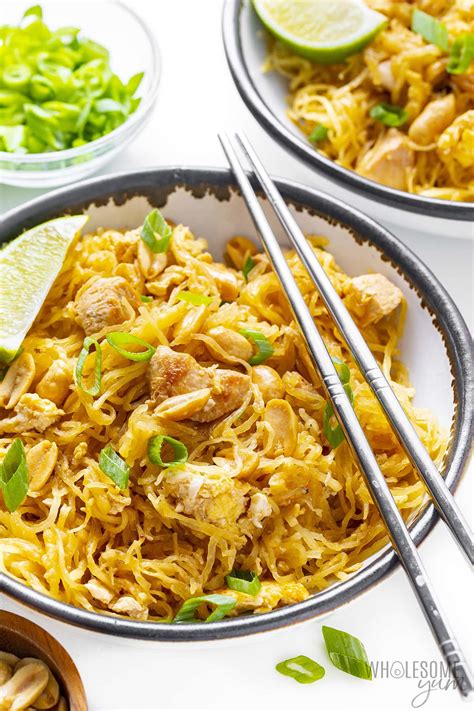 Keto Spaghetti Squash Pad Thai Easy Tasty Food