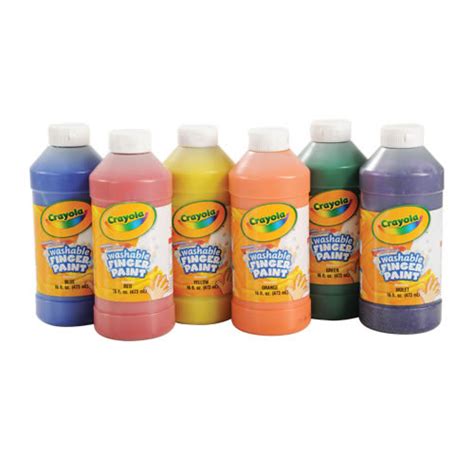 Crayola® Washable Bright Color Non Toxic Finger Paint Set Of 6