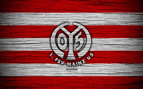 Descargar Fondos De Pantalla Mainz 05 4k La Bundesliga Logotipo Alemania Textura De Madera