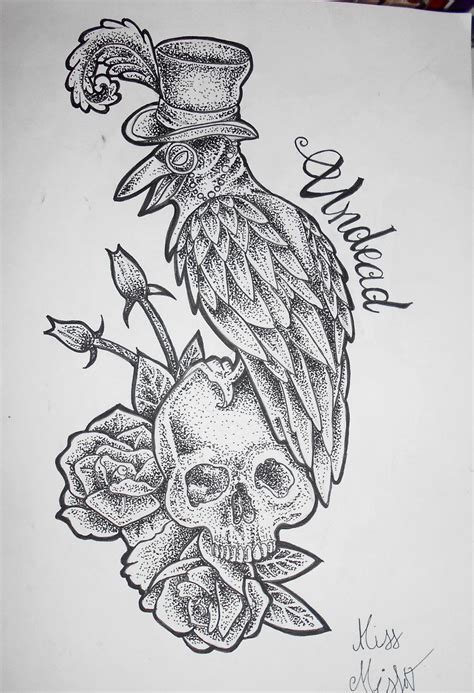 Tattoo Design 2015 2017 Missmisfit13 Crow Gothic Roses Skull Tattoo Traditional Crow Tattoo