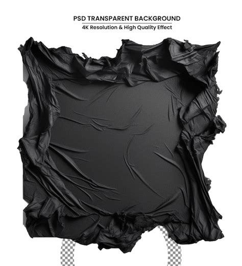 Premium Psd Torn Sheet Of Black Crumpled Paper On A White Background