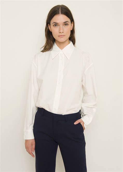 Pointed Collar White Cotton Shirt The Frankie Shop Collar Shirts
