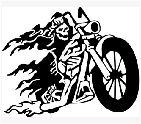 Ghost Rider Decal Sticker Ghost Grim Reaper On Motorcycle Transparent